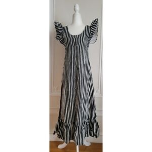 Marimekko Black and White Striped Maxi Dress